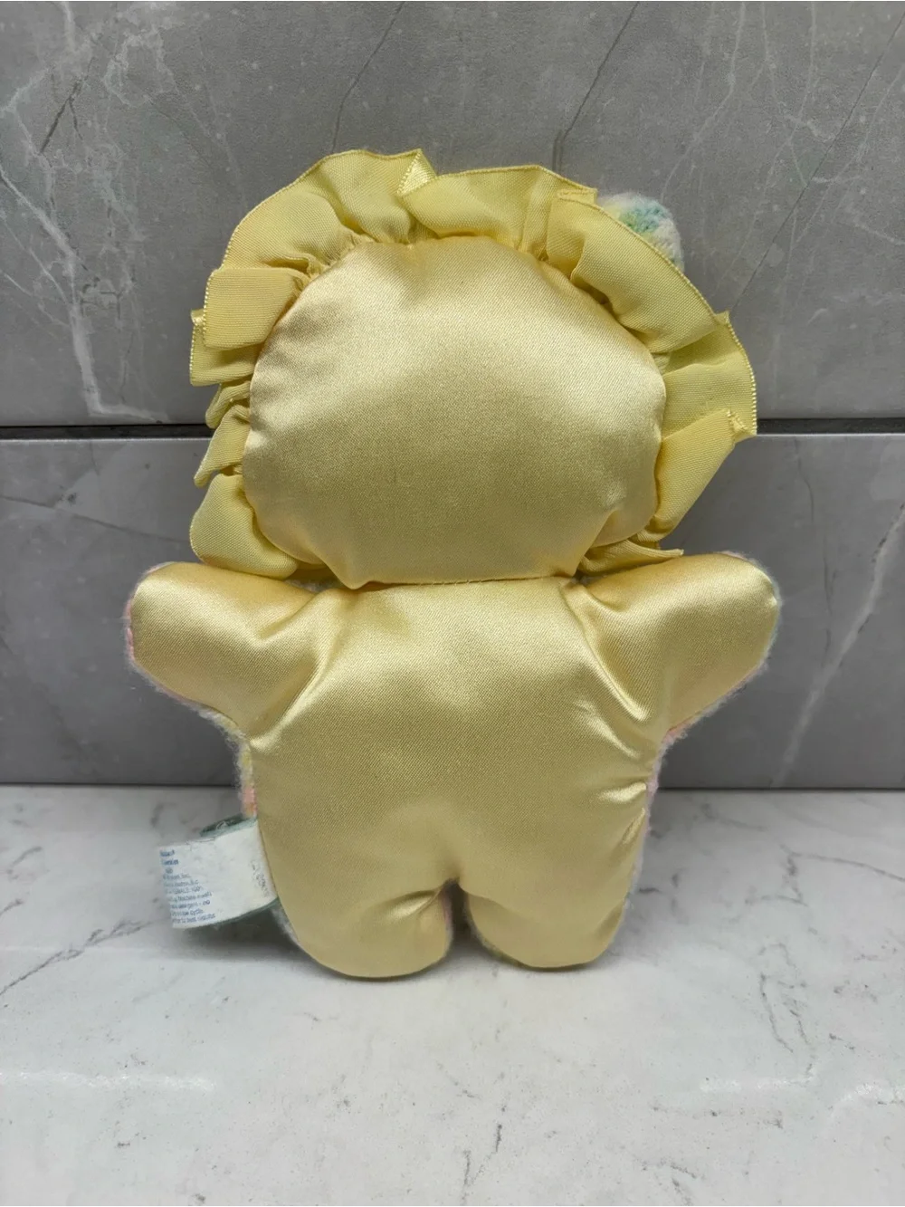Vintage Playskool Lil Blankies Snuzzles Plaid Pastel Lion Rattle Plush Satin